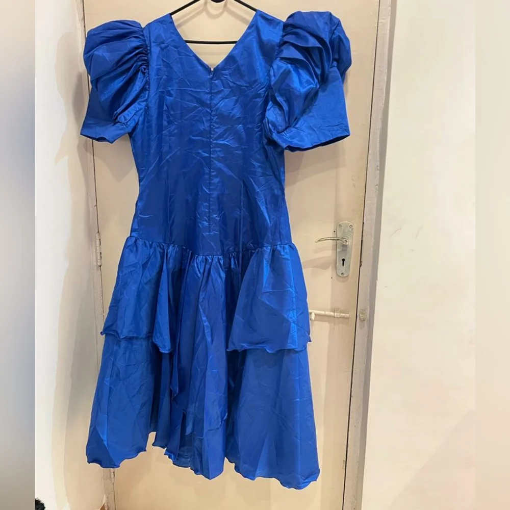 Blue silk gown - Picture 7 of 9